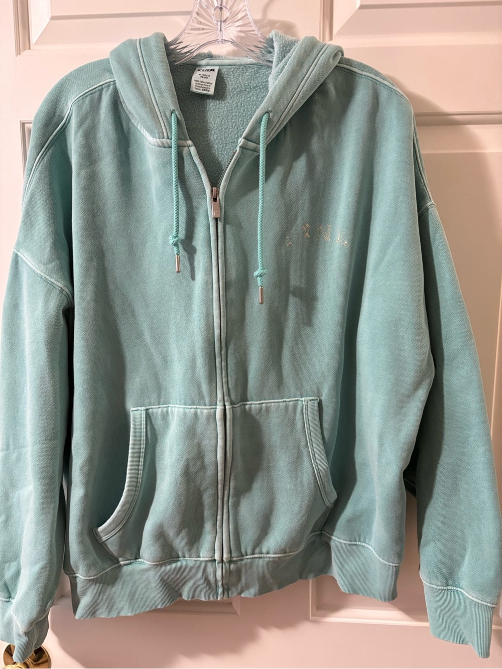 PINK Victoria's Secret Mint Green Zip-Up Hoodie